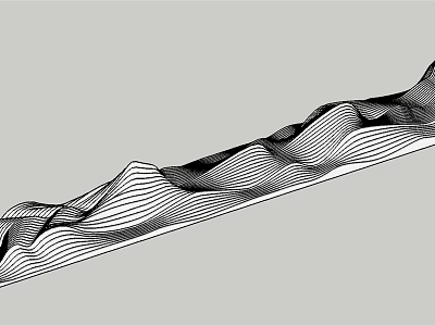 Modern Display Shelf Featuring Abstract Black And White Wave Line Design Structure 3d model
