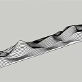 Modern display stand wave curved surface display stand 3d model
