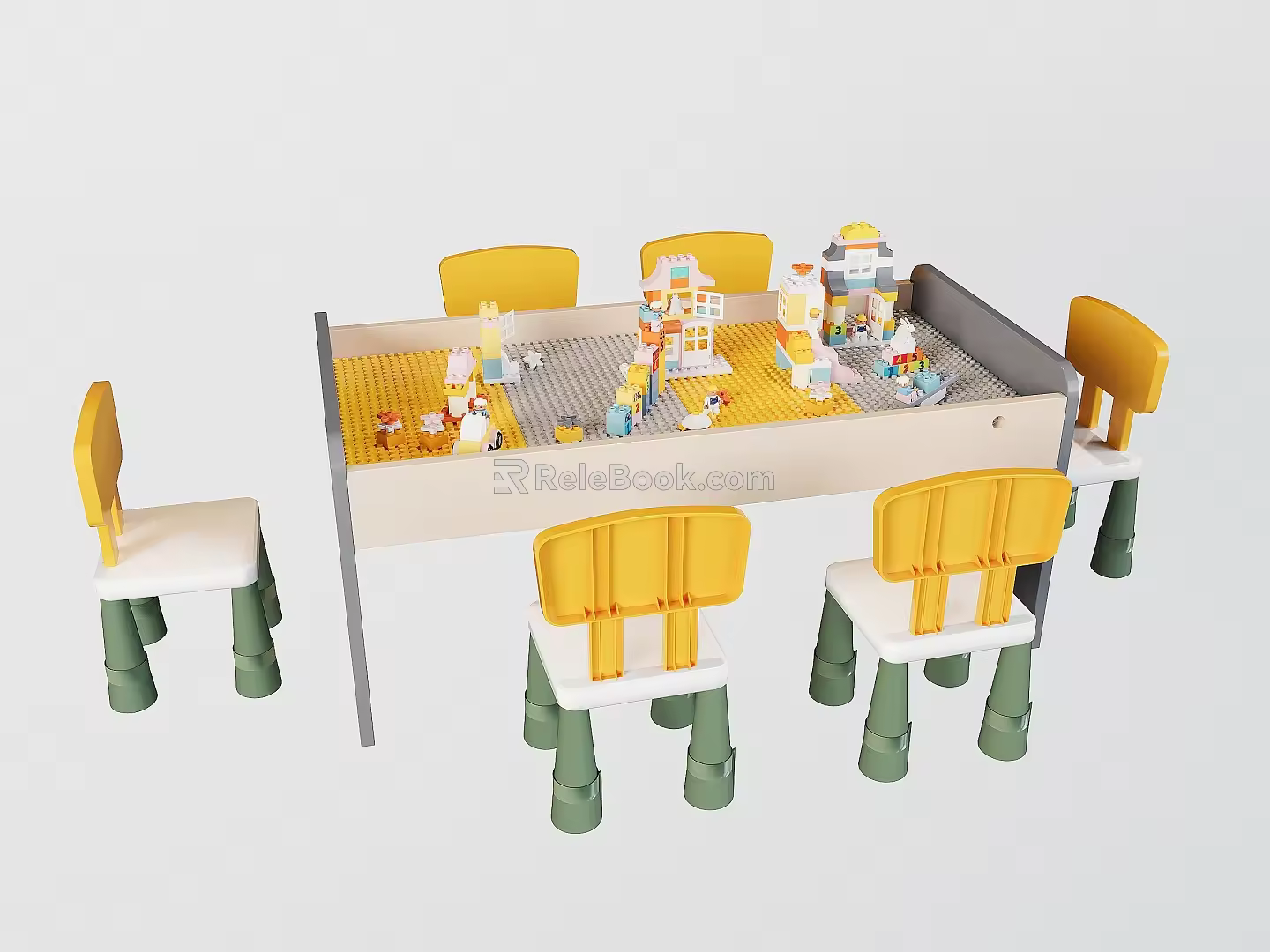 Children's Toys Building Blocks Table Children's Tables and Chairs 3d model