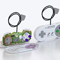 Disassembled Computer Game Controller With Circuit Board Colorful Buttons Transparent Case 3d model