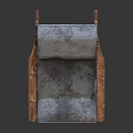 Single Sofa With Gray Fabric Upholstery And Wooden Arms And Legs Design