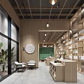 modern library reading room 3d model