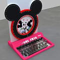 Mickey Ear Shaped Display With Mickey Minnie Cartoon Mooby Disney Collaboration And We're Together Slogan