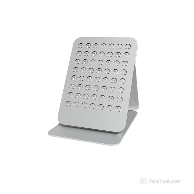 Silver Metal Stand With Multiple Round Holes For Phone Or Tablet Use 3d model