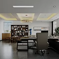 Contemporary Public Office Area with Glass Partitions Spacious Corridor Office Furniture and Green Plants