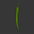 Vibrant Fresh Green Chili Pepper Standing On Gray Background Surface