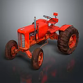 Vintage Red Tractor Classic Farm Equipment With Large Wheels And Retro Design