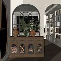 Middle Ancient Entrance Cabinet 3d model