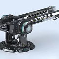 Futuristic Mechanical Weapon Turret Design Featuring Multiple Barrels Energy Core And Modular Base 3d model