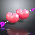 Pink Hearts And Purple Arrow Decorative Ornament Set For Home Decor