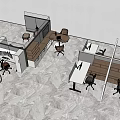 Modern Public Office Space Interior With Open Cubicles Desks And Office Chairs