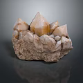 Light Brown And White Crystal Cluster Decorative Home Accessory With Rock Base And Reflection 3d model
