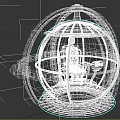 Futuristic Spherical Tech Device With Transparent Enclosure Interior Seat Control Panel Circular Rails And Glowing Lights