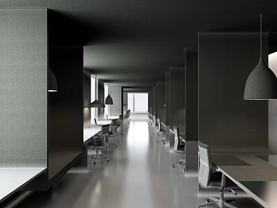 modern public office area office partition 3d model