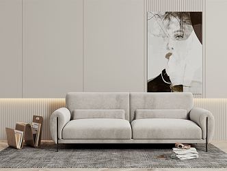 modern double sofa 3d model