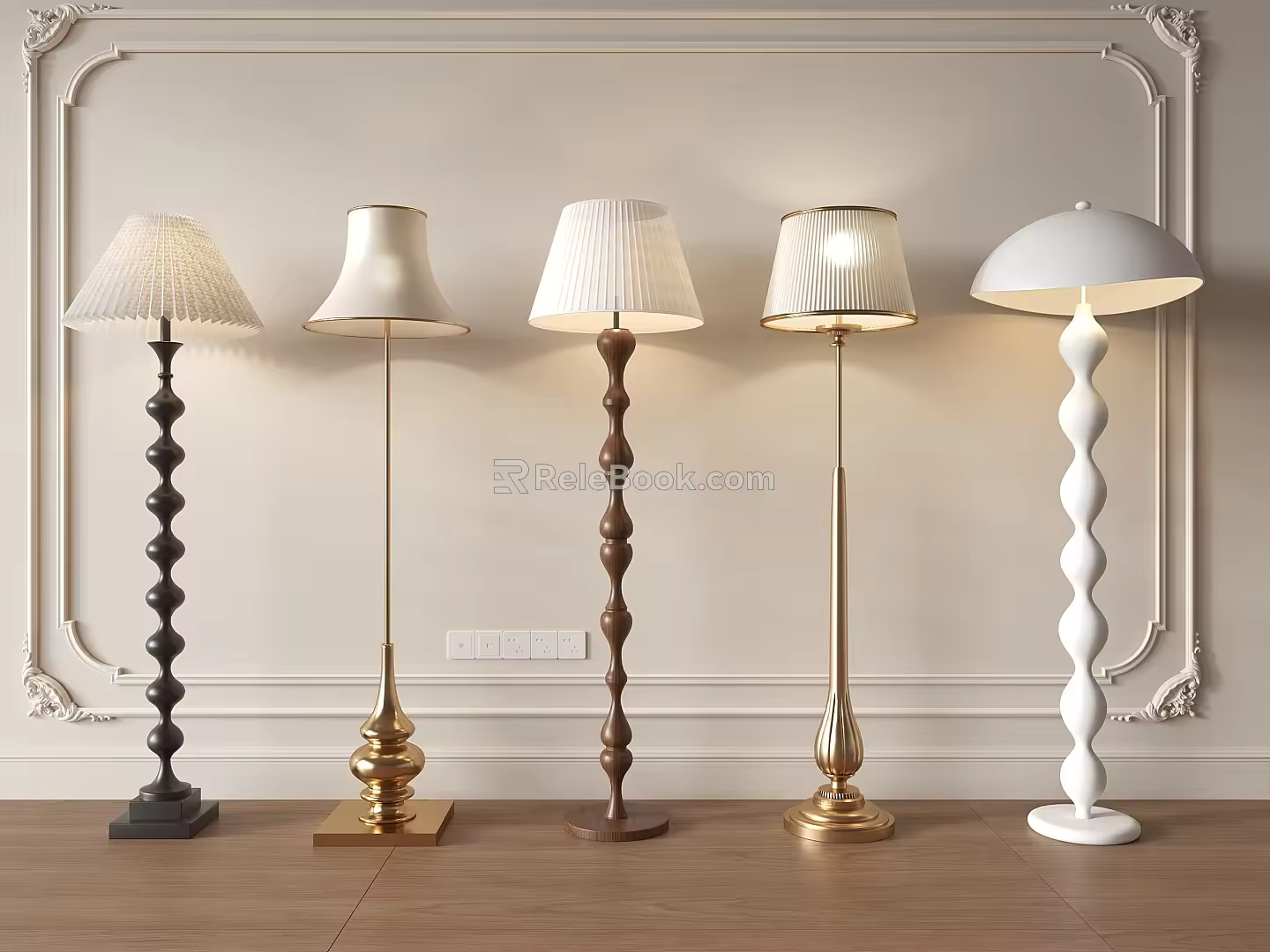 Floor lamp combination 3d model