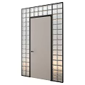Modern Door Design With Glass Panel Frame And Multiple Color Options 3d model
