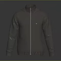 Gray Hooded Jacket With Zipper Closure Long Sleeves Front Pockets Modern Design