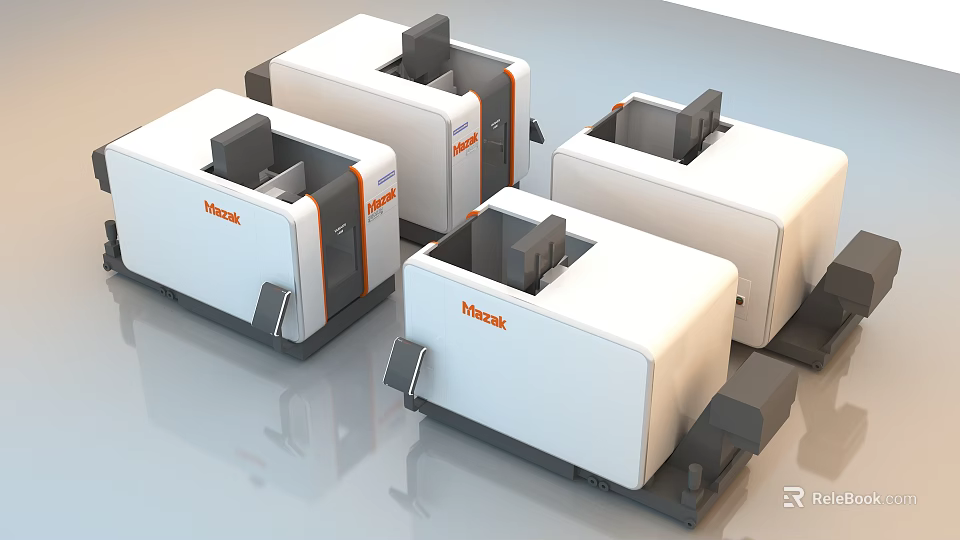 Multiple Intrinsik Industrial Equipment Units Featuring White Exterior And Technical Design 3d model 