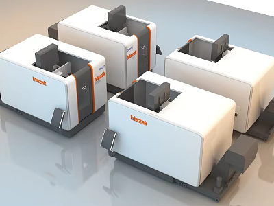 Multiple Intrinsik Industrial Equipment Units Featuring White Exterior And Technical Design 3d model