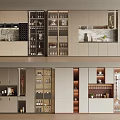 Modern Wine Cabinet With Glass Doors Multiple Storage Shelves And Elegant Home Interior Design