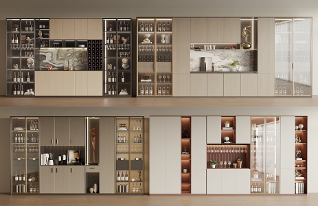 Modern Wine Cabinet 3d model