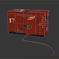 Red Portable Gasoline Generator JASARE Model 17 With Connected Cable 3d model