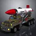 Military Green Truck Carrying Weapon Missile as Heavy Duty Multi Wheeled Launch Vehicle