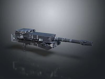 Tactical Military Weapon With Heavy Duty Mechanical Structure Metal Body And Extended Barrel Design 3d model
