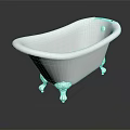 Elegant White Bathtub With Silver Metal Feet And Classic Design