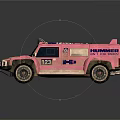 Pink Hummer Race Car With HEA Logo 16 Number And Roof Lights