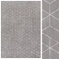 Square Area Rug With Geometric Lattice Pattern In Gray And White Design 3d model
