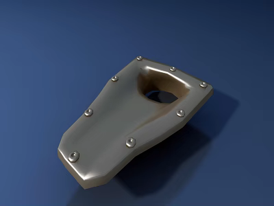 Shoe Metal Component With Screw Holes And Central Opening On Blue Background 3d model