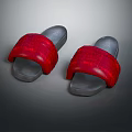 Red Textured Slippers with Gray Comfortable Soles for Daily Casual Wear