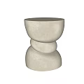 White Textured Stacked Sculptural Side Table For Modern Living Room Decor
