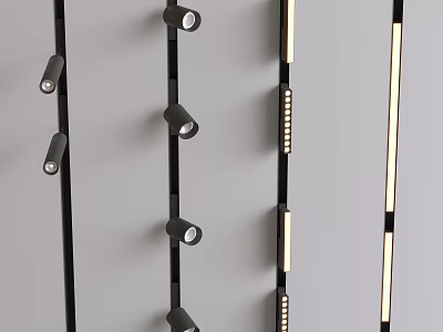Modern Downlights And Spotlights Interior Design With Sleek Profiles And Adjustable Lighting Angles 3d model