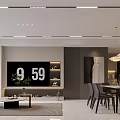 Modern Living Dining Room Interior Design With Sofa Dining Table And Pendant Lighting