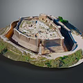 Ancient Fortress Ruins With Stone Walls And Surrounding Greenery Structure