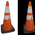 Used Road Traffic Safety Cones With Orange White Stripes And Black Base