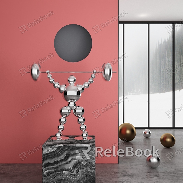 Modern Sculpture Stainless Steel Sculpture Ornaments model