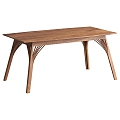 Solid Wood Desk 3d model