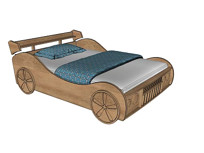 Modern Children's Bed Car Bed 3d model