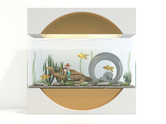 Modern fish tank aquarium 3d model