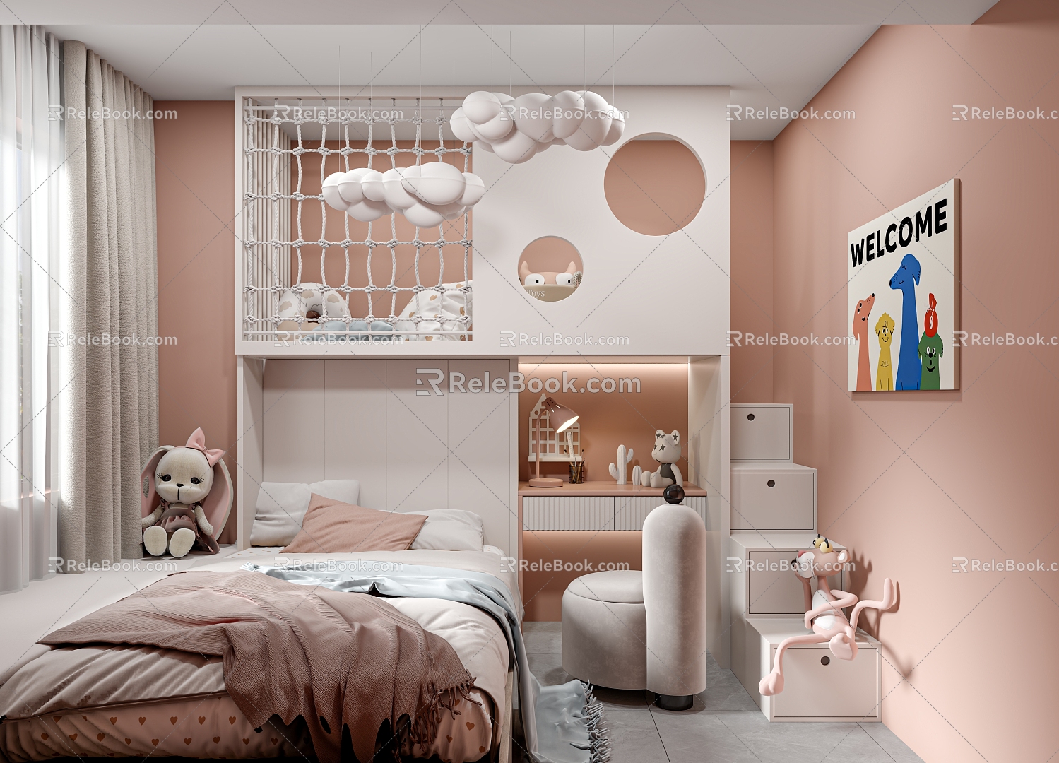 Children's Room Tree House Children's Bed 3d model