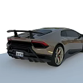 Tan Lamborghini Sports Car With Sleek Body Rear Spoiler And Alloy Wheels