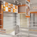 Dream Harmony Creativity Specialty Store With Orange White Exterior And Display Cabinets