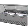 Commercial Freezer Display Case With Transparent Glass Cover And Multiple Compartments
