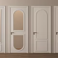 White Hinged Doors With Various Designs And Glass Panels For Interior