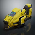 Yellow Futuristic Motorcycle With Sleek Design Black Seat And Transparent Windshield