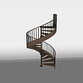 Modern Spiral Staircase With Wooden Steps And Black Metal Railings Interior Design